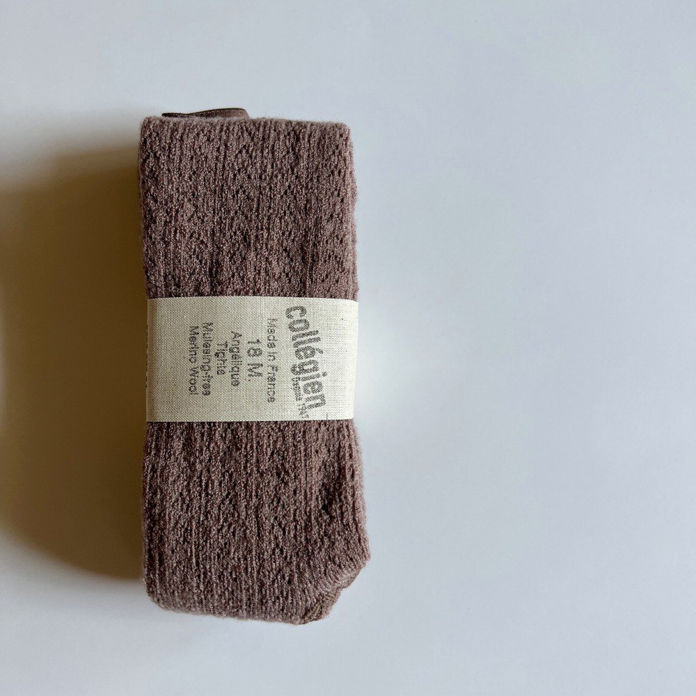 Angelique Pointelle Merino Wool Tights / Praline de Lyon img1