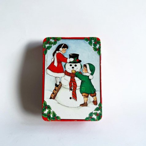 No.011 Vintage 1986 Tin with 4 Snowman Soap 雪だるまの石鹸が入ったブリキ缶