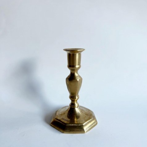 No.019 Vintage Solid Brass Candlestick Holder Short 燭台