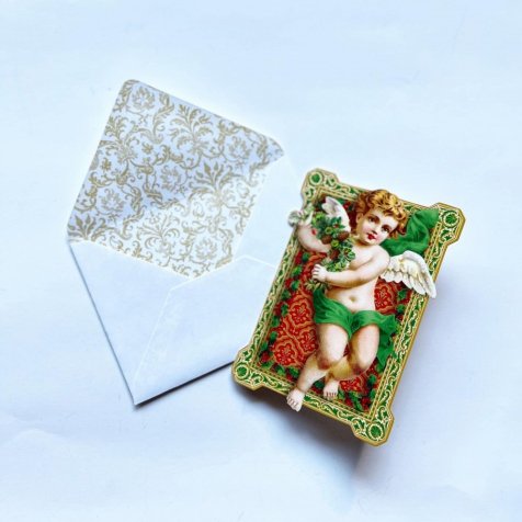 No.048 Vintage Die Cut Christmas Cards Angel ꥹޥ ŷ