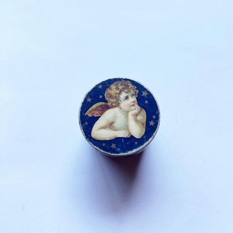 No.052 Vintage Small Cherub Angel Jewelry Trinket Box 小さなジュエリーボックス