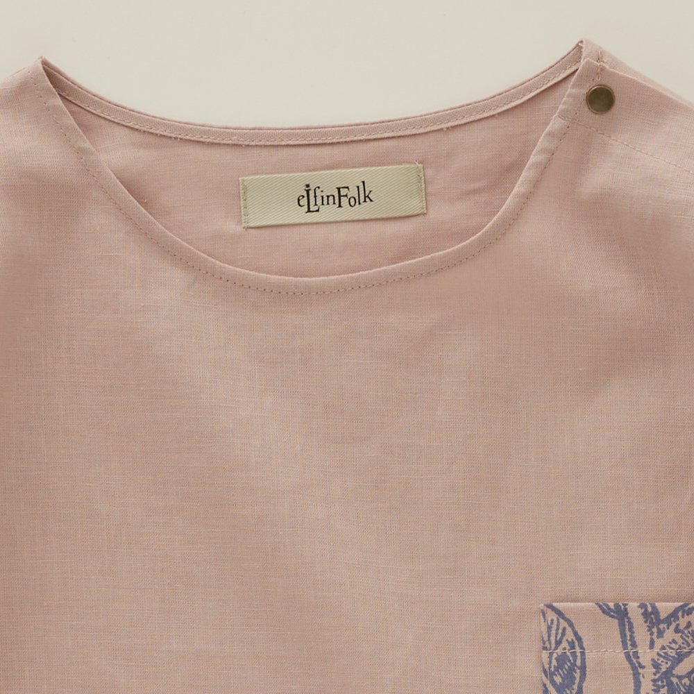 40%OFF!FLORA Cotton linen T-shirts coral pink img1