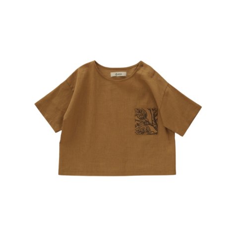 【MORE SALE！】FLORA Cotton linen T-shirts camel