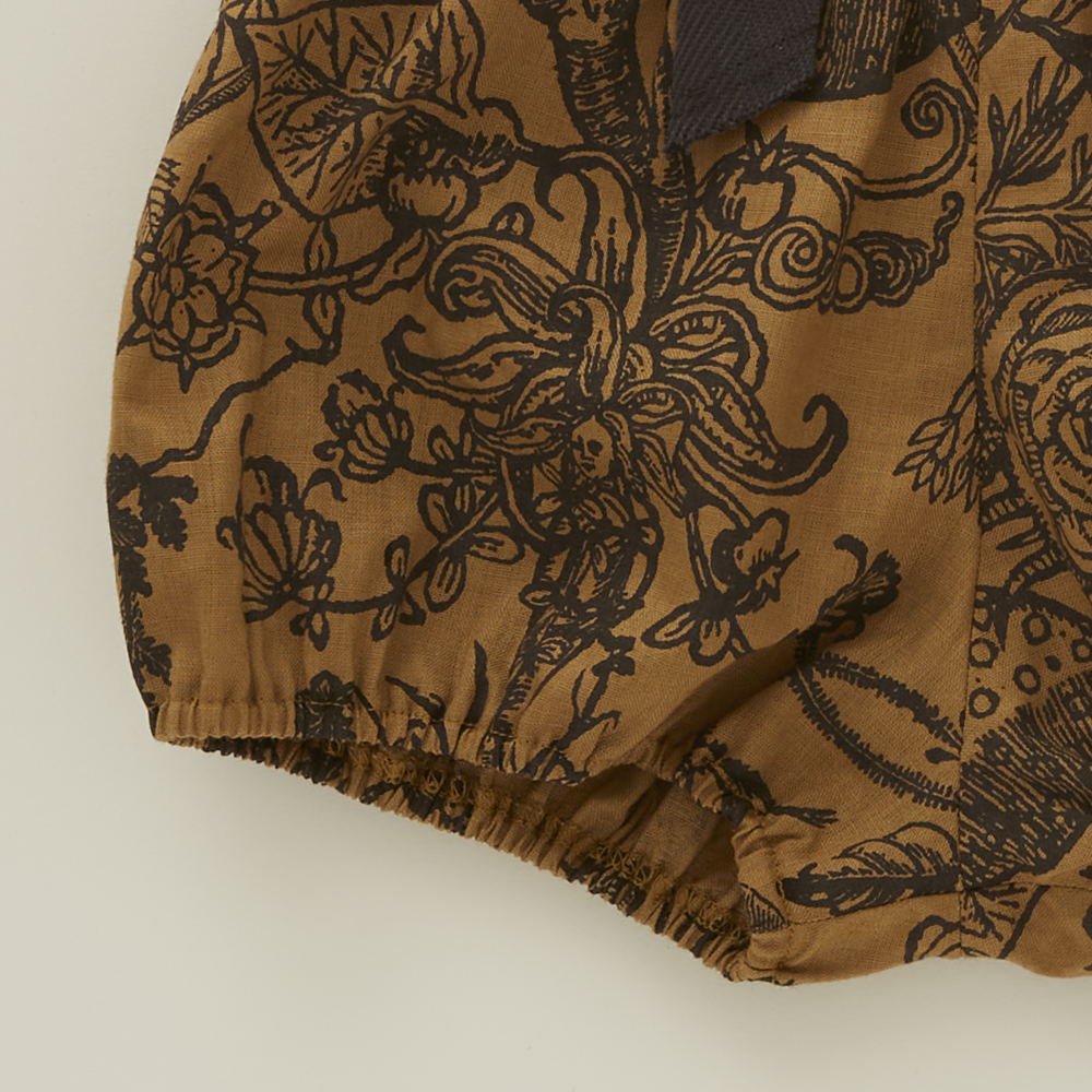 FLORA Cotton linen suspenders Bloomers camel img2
