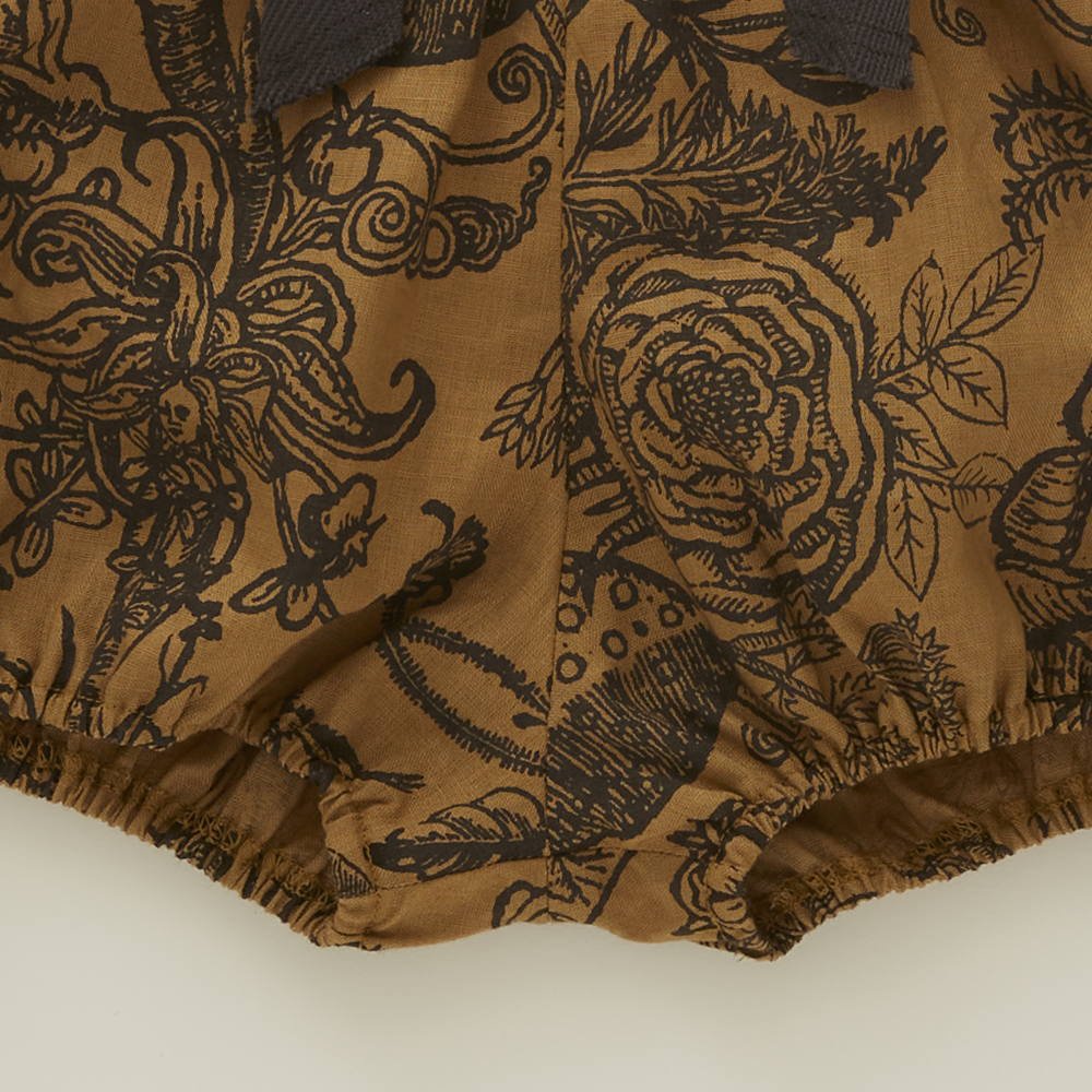 FLORA Cotton linen suspenders Bloomers camel img4