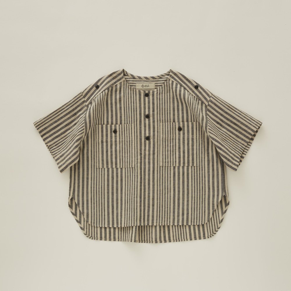Pajama stripe shirts black img1