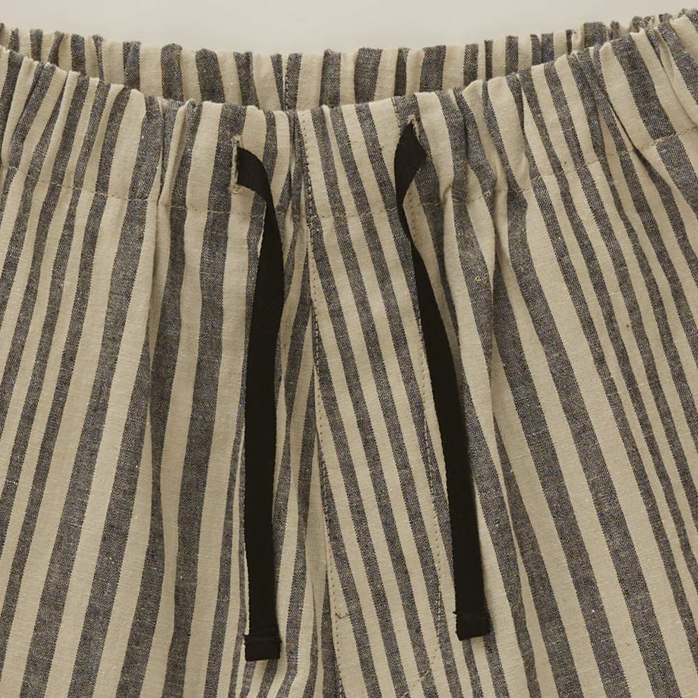 Pajama stripe shorts black img1