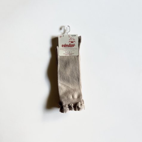 【期間限定20%OFF!】Knee socks with lace edging cuff 334