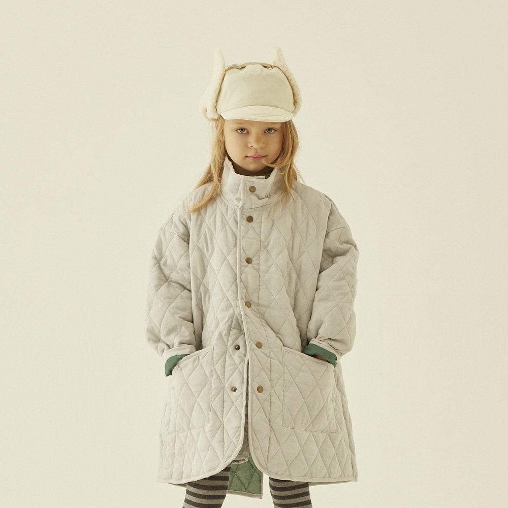 【30%OFF!】Cotton lawn Quilt Coat light gray - cuccu-こども服と雑貨のセレクトショップ、クックです。