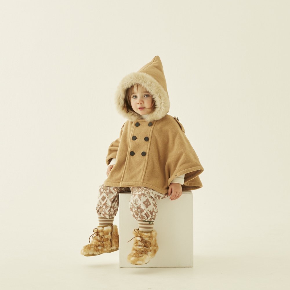 Freece baby cape beige - cuccu-こども服と雑貨のセレクトショップ