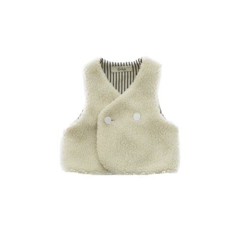 Sheep boa baby vest -reversible- ivory