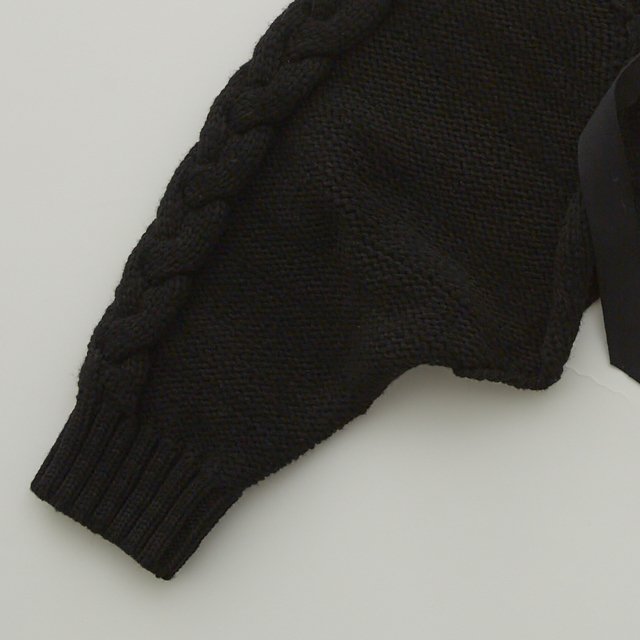 Womens Cable knit Bolero black img3