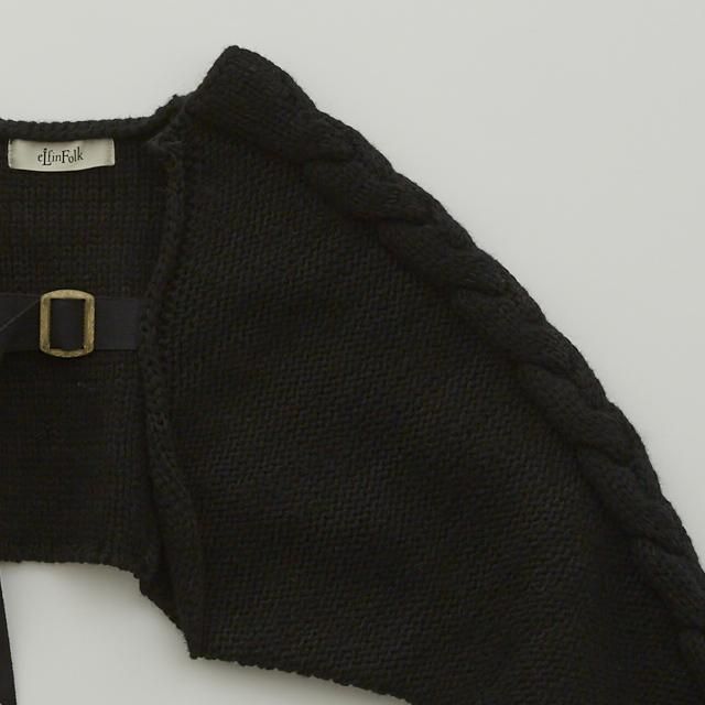 Womens Cable knit Bolero black - cuccu-こども服と雑貨のセレクト