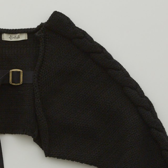 Womens Cable knit Bolero black img4