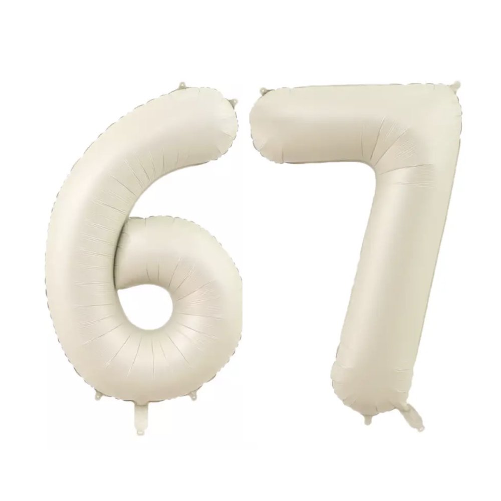 Birthday Number Balloon Ecru img6
