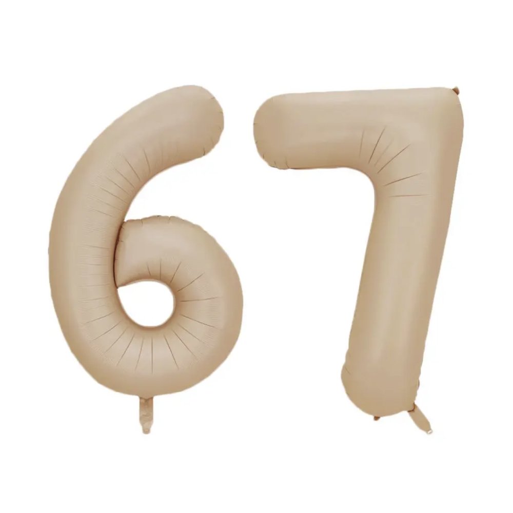 Birthday Number Balloon Beige Pink img6