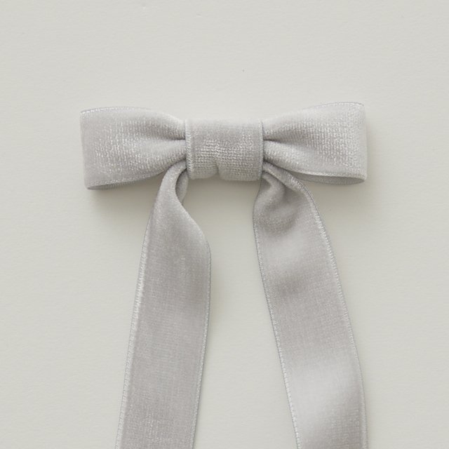 Velvet Ribbon tie light gray img1