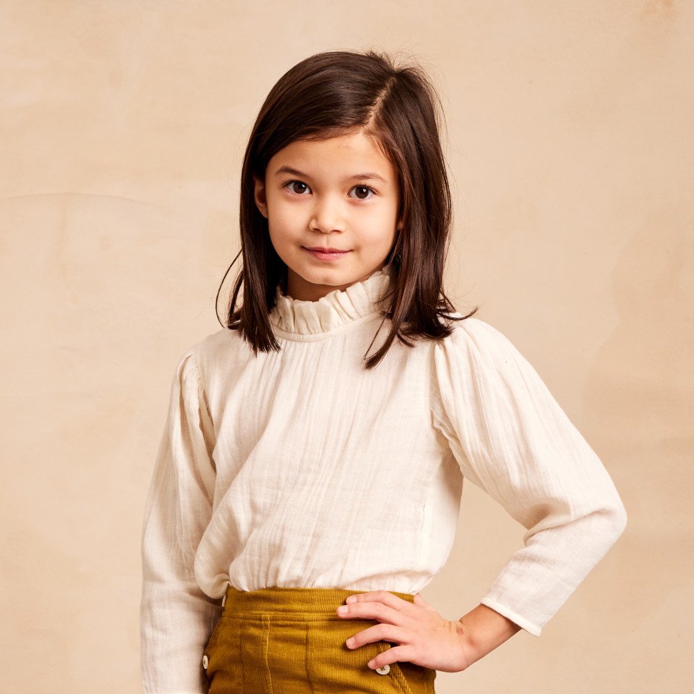 loulou blouse in cream double gauze img5
