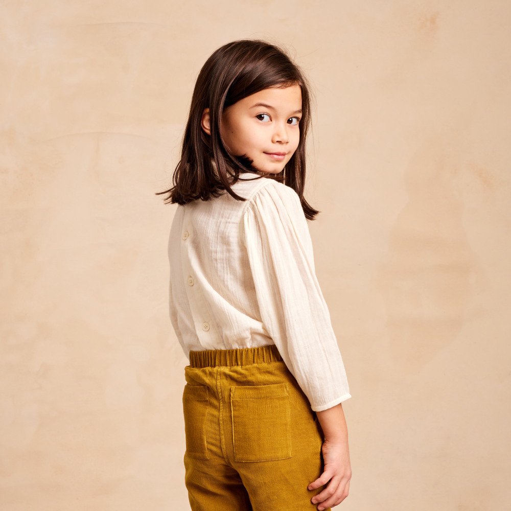 loulou blouse in cream double gauze img6
