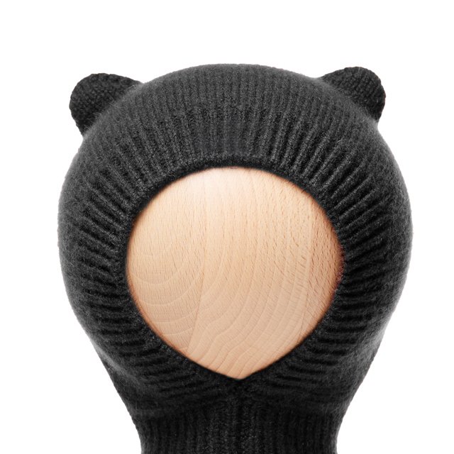 11/30 23時販売開始】耳付きニットキャップ / cat balaclava black