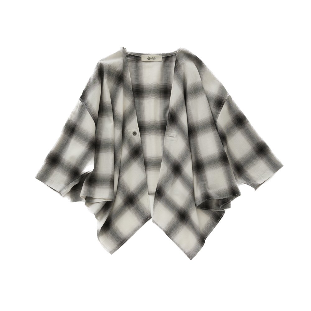 Ombre check Cardigan white check img