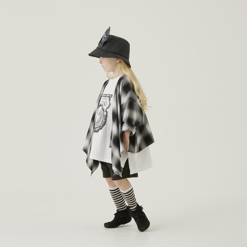 eLfinFolk キッズオンブレチェックカーディガン / Ombre check