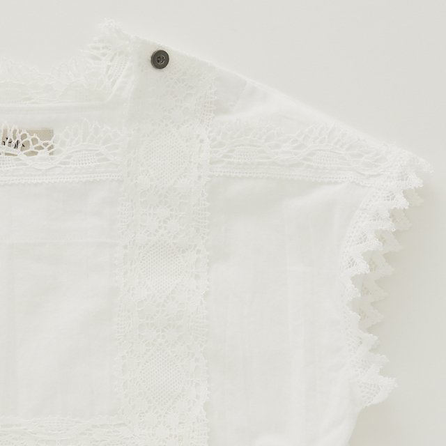 Cotton lawn Lace Tops off white img1