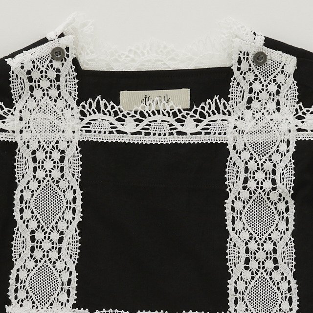 Cotton lawn Lace Tops off black img3