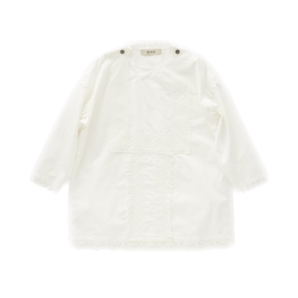 Cotton Typewriter Lace dress shirt off white img