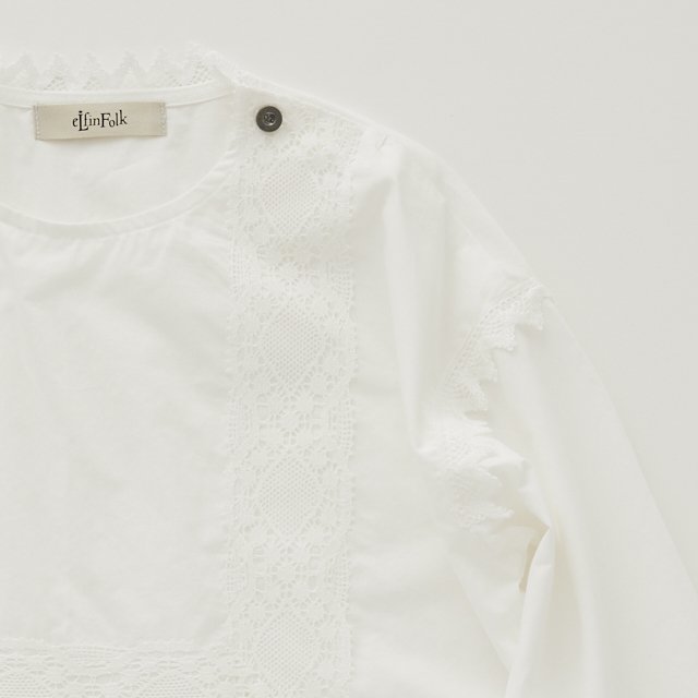 Cotton Typewriter Lace dress shirt off white img1