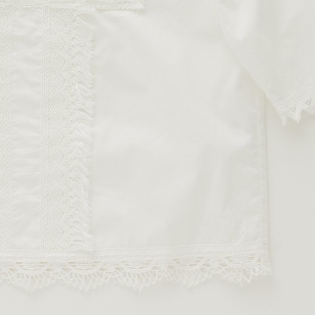 Cotton Typewriter Lace dress shirt off white img2