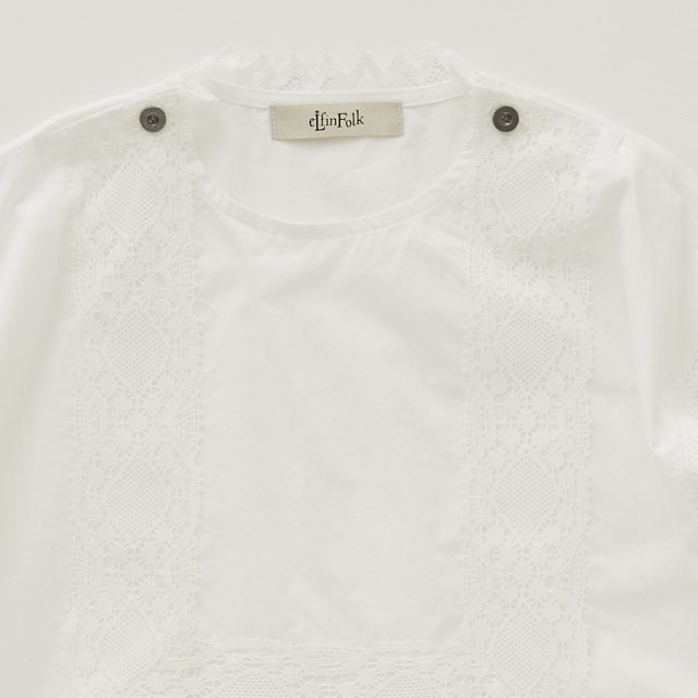 Cotton Typewriter Lace dress shirt off white img3