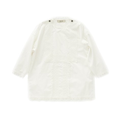 Cotton Typewriter Lace dress shirt off white