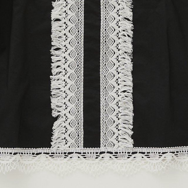 Cotton Typewriter Lace dress shirt off black img4