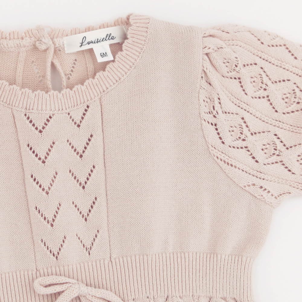 Baby Ione Knit Romper Pink img2