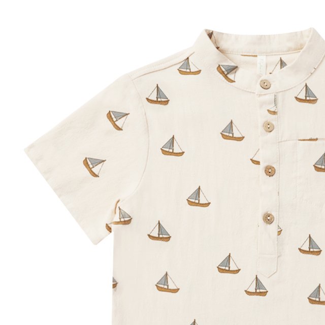 Short Sleeve Mason Shirt Sailboats img1