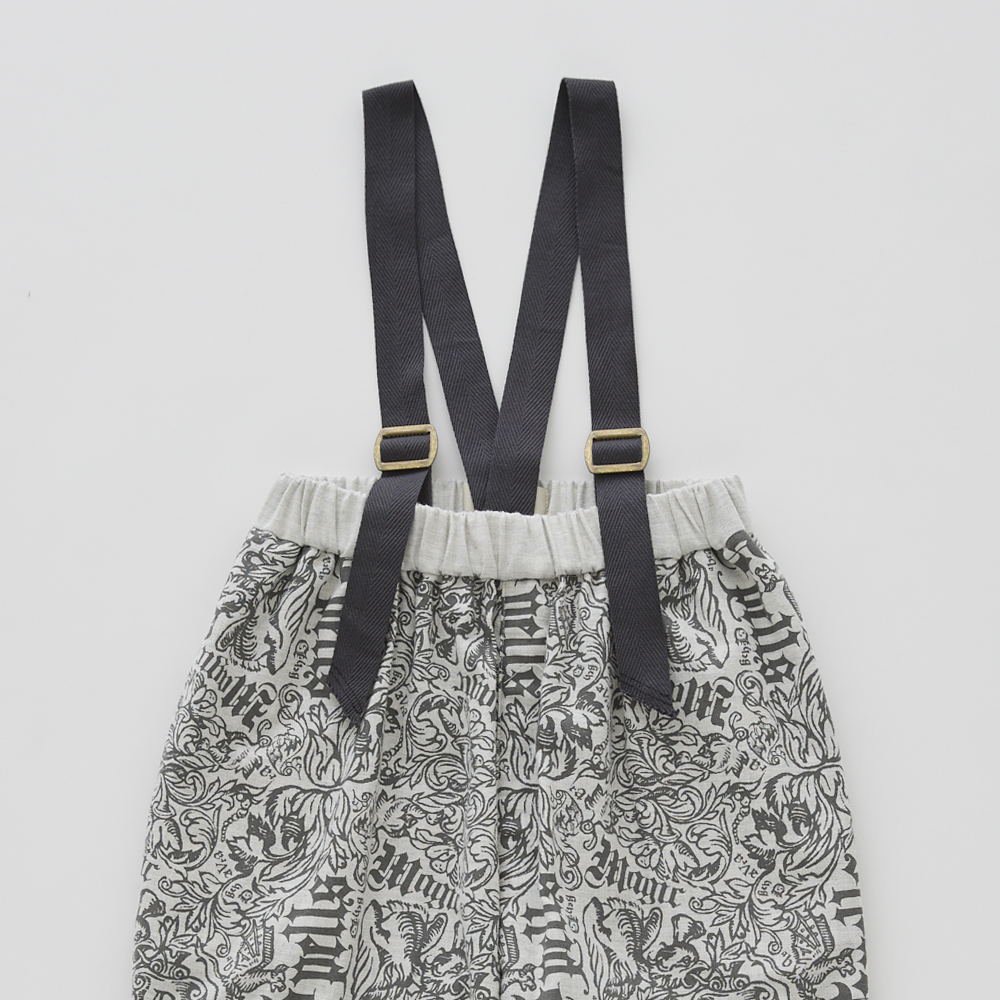 Magic Spell print Cotton Viyella Suspenders Pants light gray img1