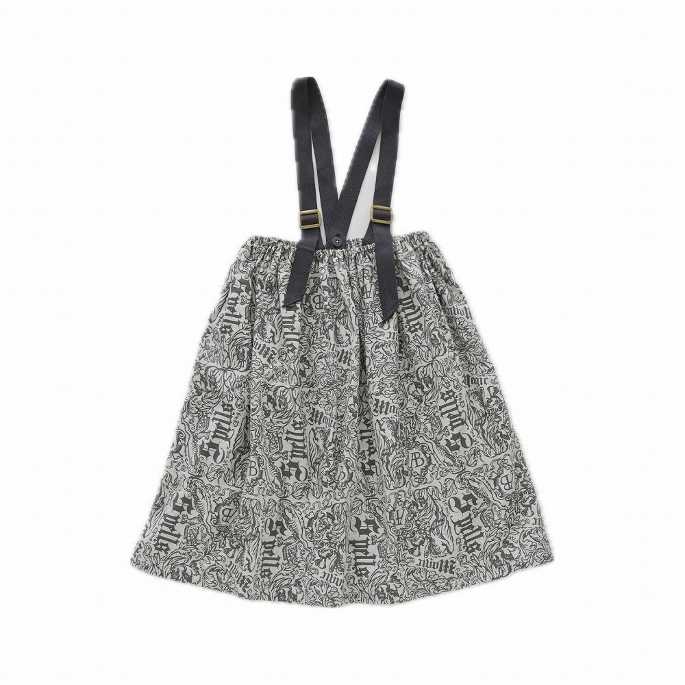 Magic Spell print Cotton Viyella Suspenders Skirt light gray img