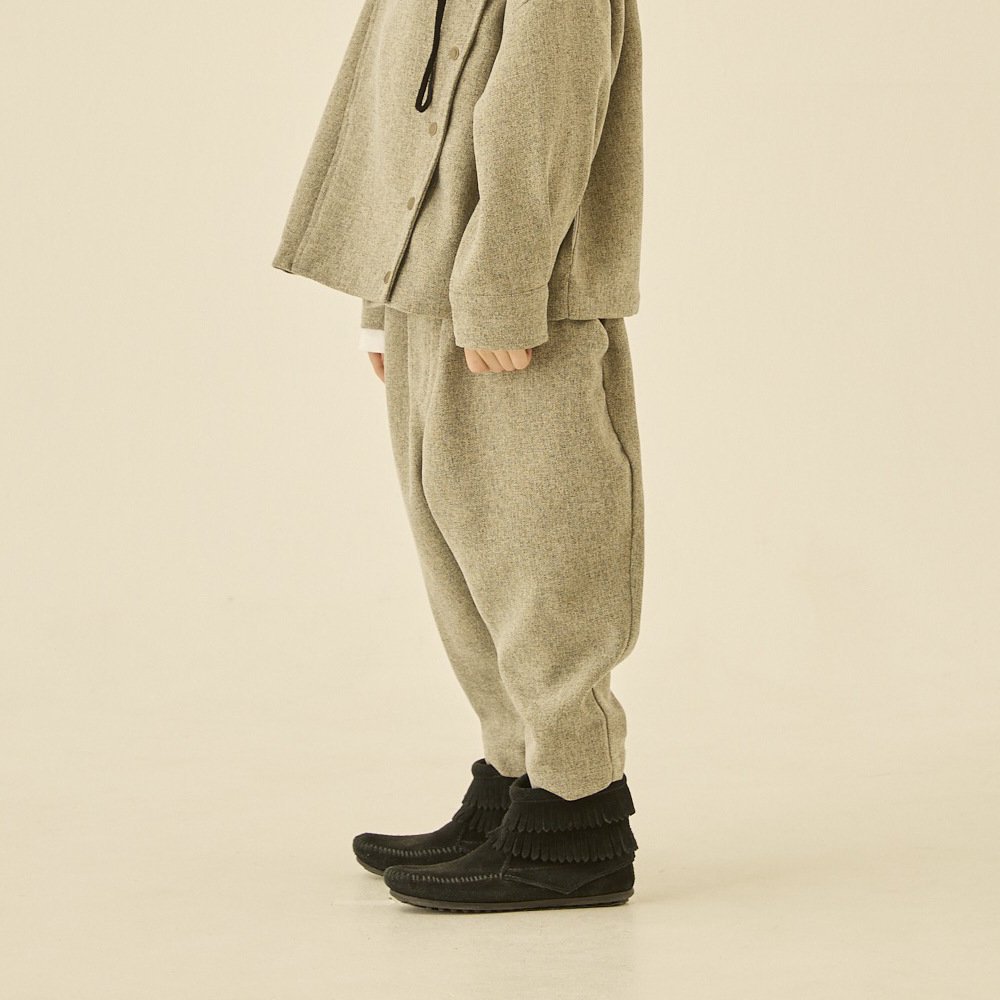 Herringbone Tweed Sarrouel Pants light gray img7