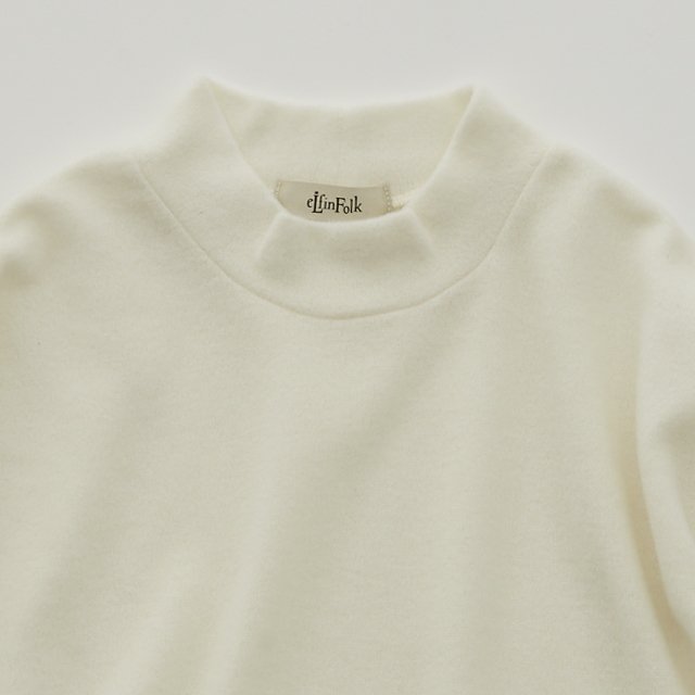 Fluffy Mock neck Pullover ivory img1