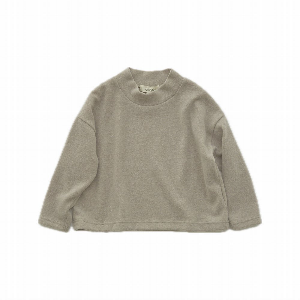 Fluffy Mock neck Pullover sand beige img