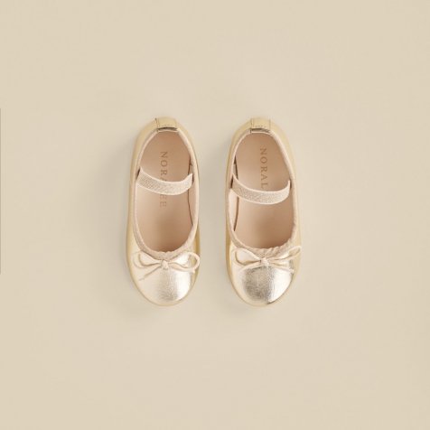 Ballet Flats Metallic Ecru