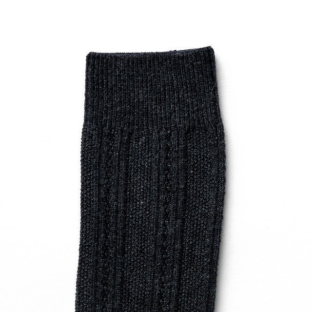 Pointelle Rib Socks - Soot img1