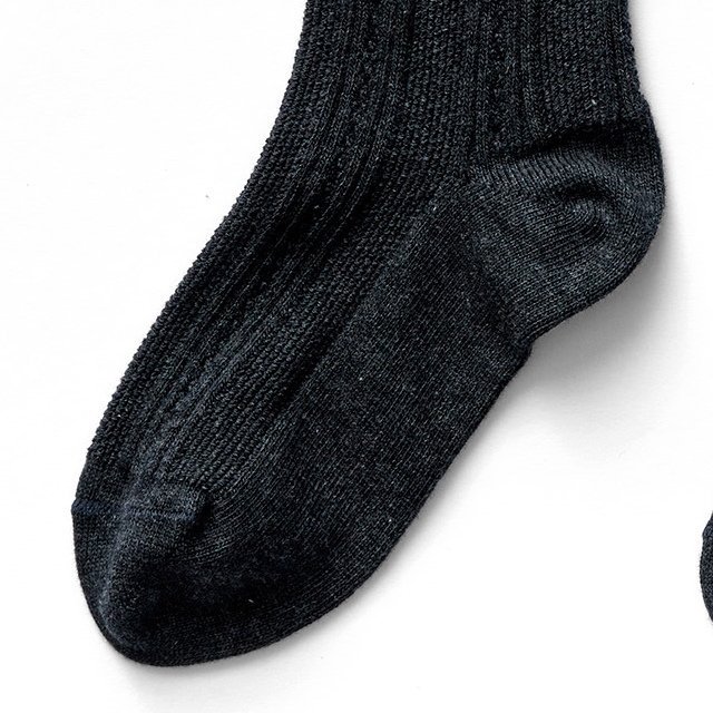 Pointelle Rib Socks - Soot img2