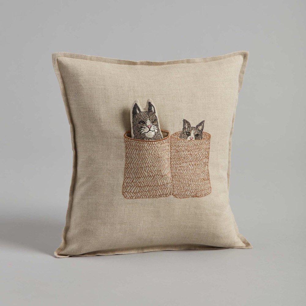 30cm x 30cm Basket Cats Pocket Pillow å󥫥С img4