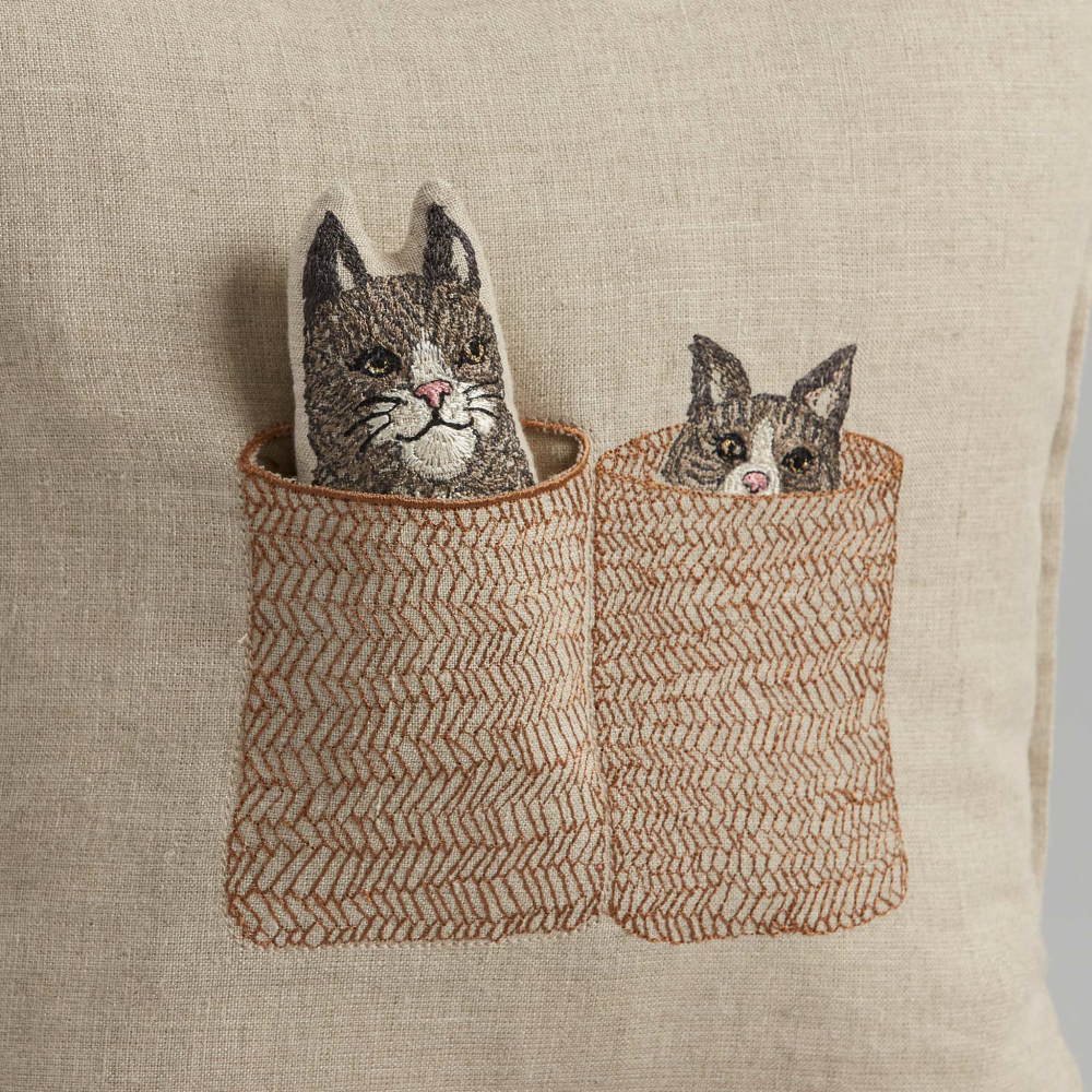 30cm x 30cm Basket Cats Pocket Pillow å󥫥С img5