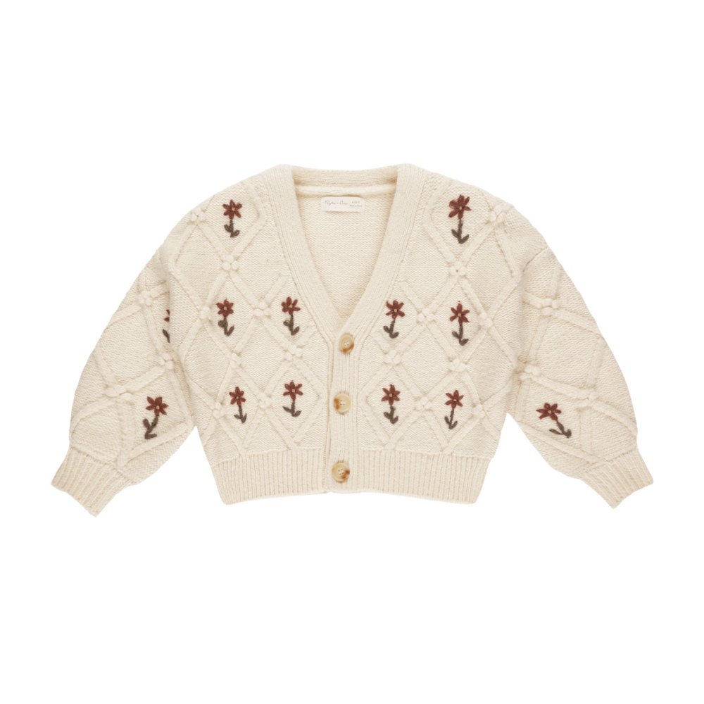 ǥ Boxy Cardigan Winter Floral Embroid img