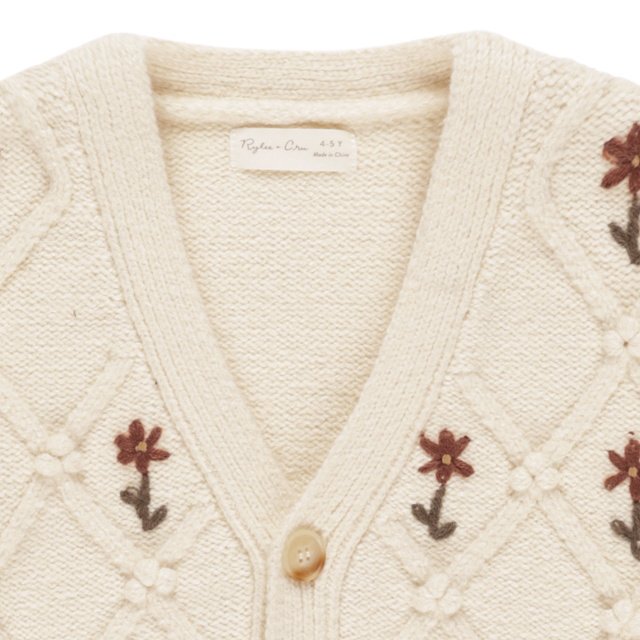 ǥ Boxy Cardigan Winter Floral Embroid img1