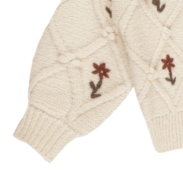 ǥ Boxy Cardigan Winter Floral Embroid img3