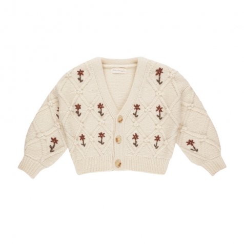 ǥ Boxy Cardigan Winter Floral Embroid